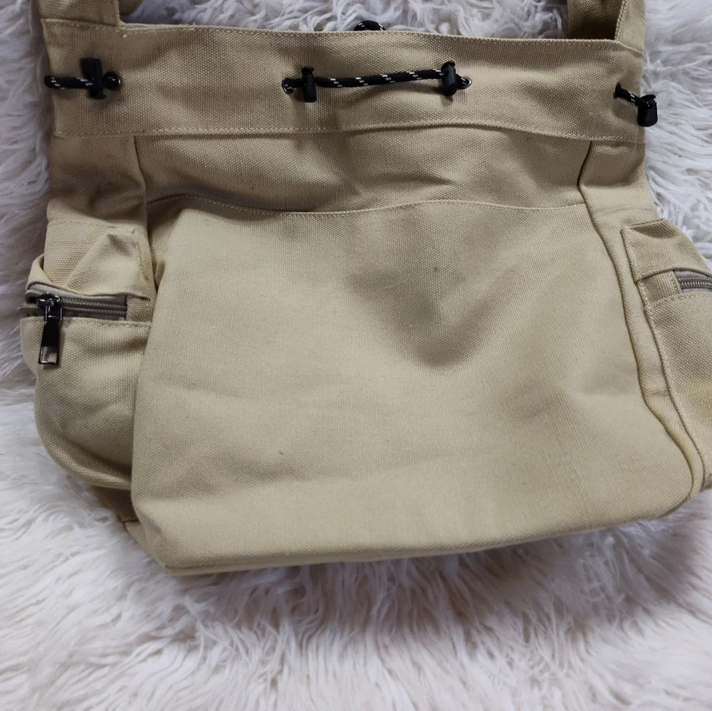 Star Girl Canvas Y2K Tan Multicolor Star Laptop Bag
